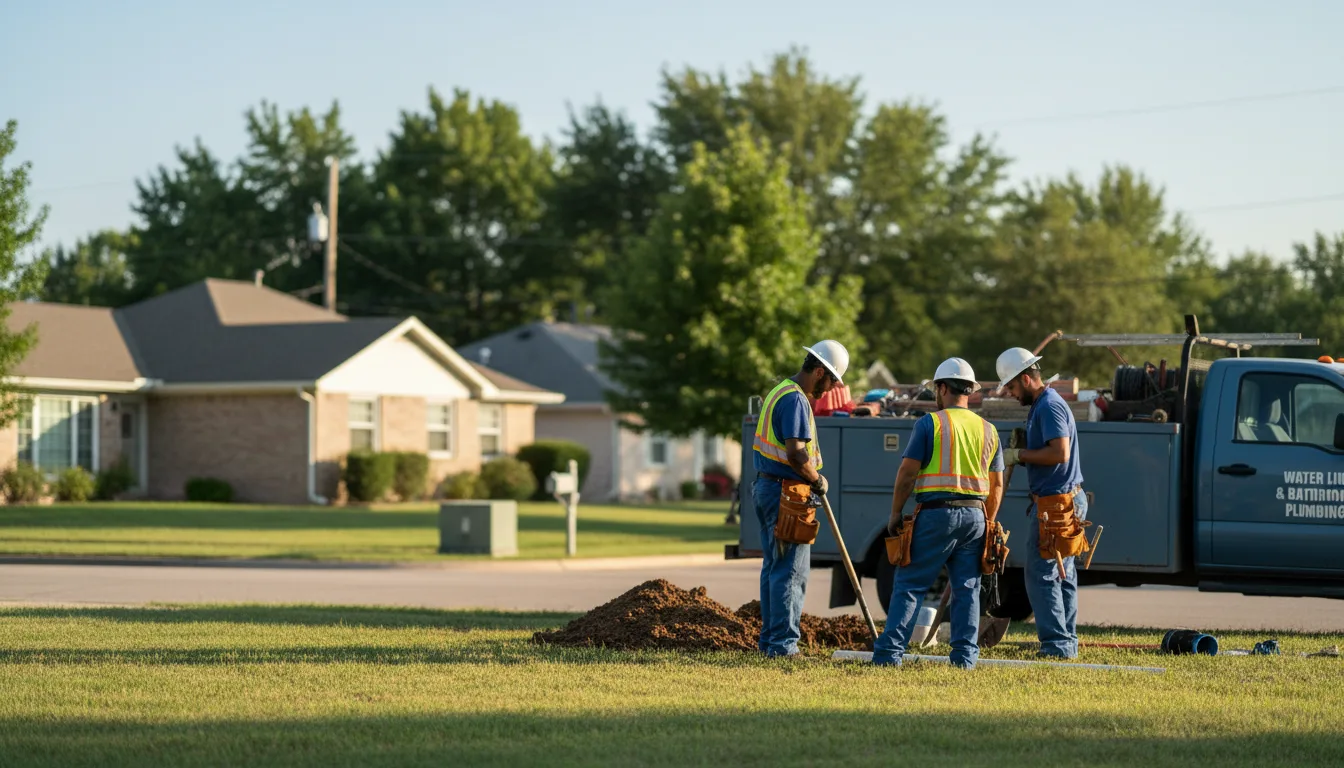 Residential water line and bathroom plumbing service in Bixby, MO